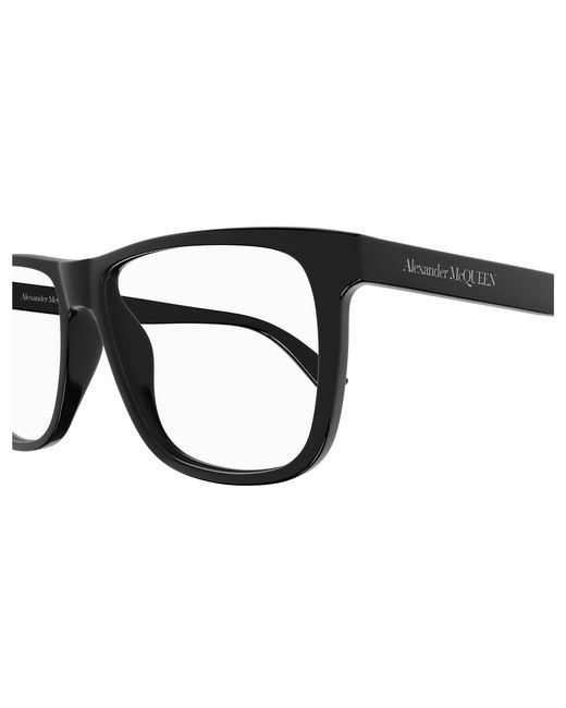 McQueen Black Am0463O 001 Optical Frames Acetate Transparent Pilot for men