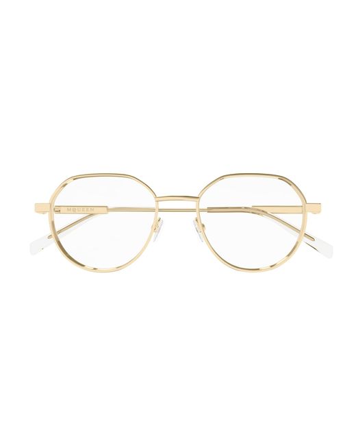 McQueen Black Am0479O 002 Optical Frames Acetate Transparent Round