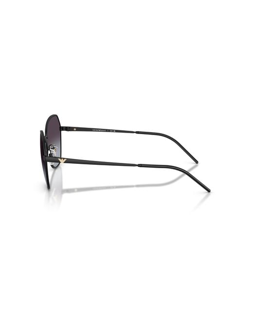 Emporio Armani Black Ea2161 30018G Sunglasses Metal Geometric Normal Shaded