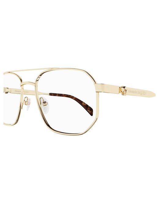 McQueen Black Am0459O 002 Optical Frames Acetate Transparent Pilot for men