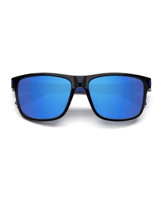 Polaroid Black Pld 2123/S D51/5X Sunglasses Plastic Squared Mirror for men