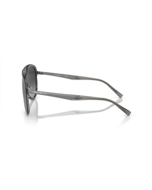 Emporio Armani Black Ea2145 33578G Sunglasses Metal Pilot Normal Shaded for men
