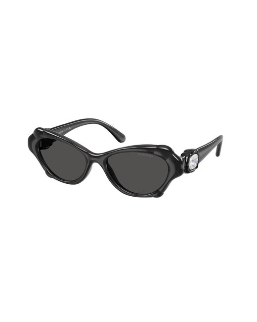 Swarovski Black Sk6050 108787 Sunglasses Injected Cat Eye Normal