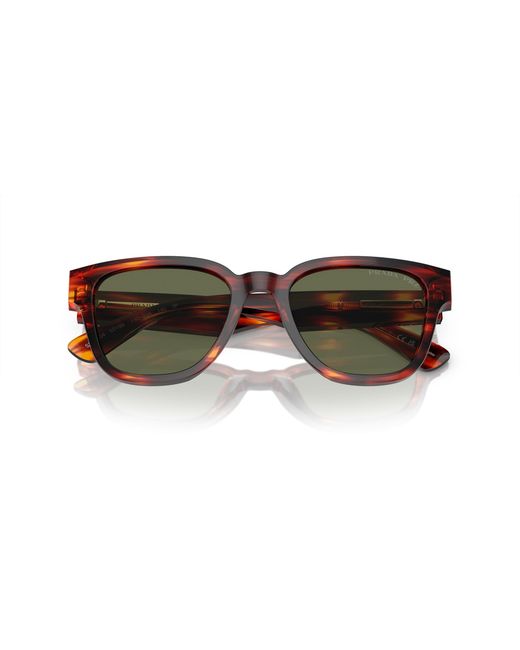 Prada Black Pr A04S 13O03R Sunglasses Acetate Pillow Polarized Anti-Glare for men
