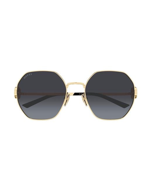 Gucci Black Gg2046S 001 Sunglasses Metal Geometric