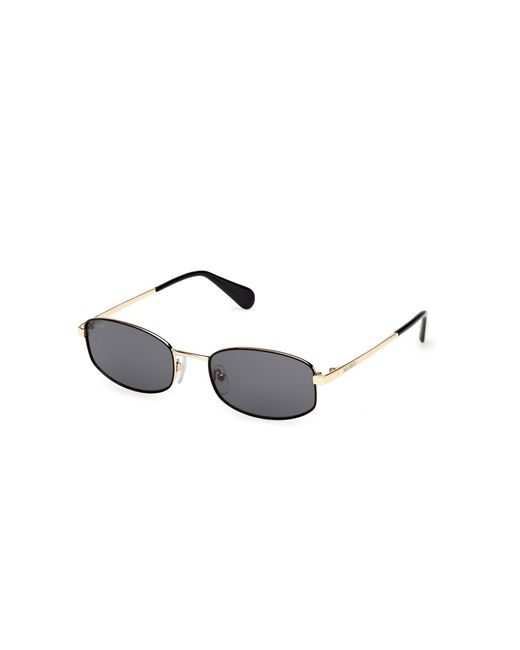 MAX&Co. Black Mo0135 01A Sunglasses Metal Smoke Round Normal