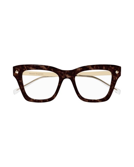 McQueen Black Am0484O 006 Optical Frames Acetate Transparent Squared