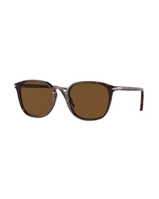 Persol Black Po3186S 24/57 Sunglasses Acetate Round Polarized for men