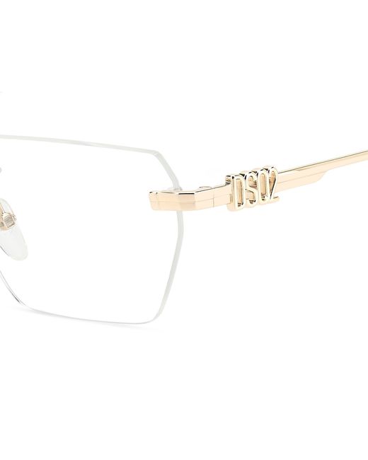 DSquared² Black D2 0102 3Yg Optical Frames Metal Squared for men