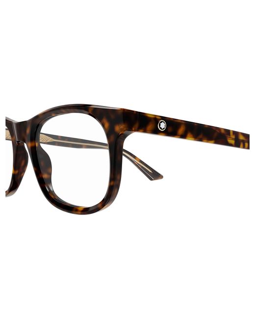 Montblanc Black Mb0385O 002 Optical Frames Acetate Transparent Squared for men