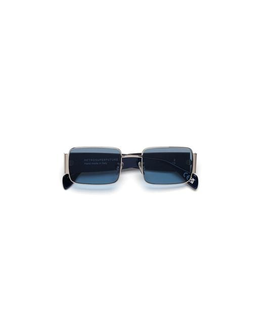 Retrosuperfuture Black V5H Z Metallic Sunglasses Metal Squared Normal
