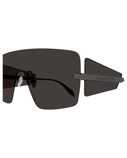 McQueen Black Am0460S 001 Sunglasses Metal Mask for men