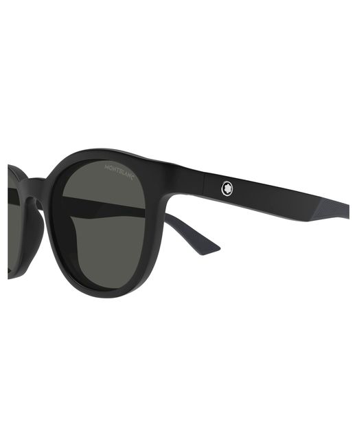 Montblanc Black Mb0398S 002 Sunglasses Injected Round for men