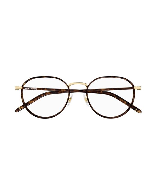 Montblanc Black Mb0342Oa 002 Optical Frames Metal Transparent Round for men