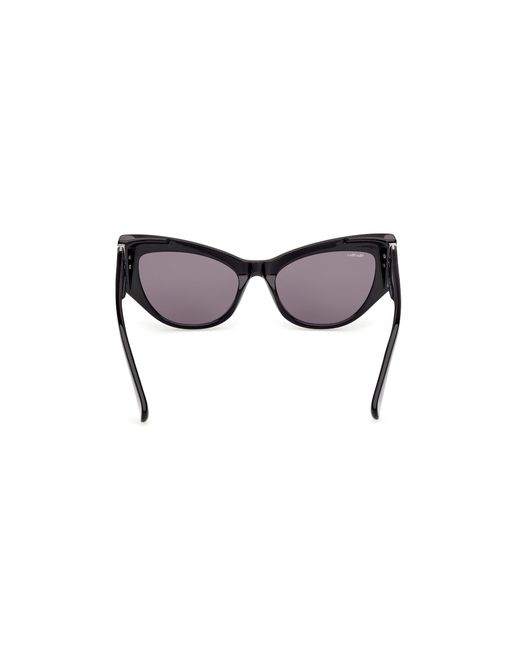 Max Mara Black Mm0192 01A Sunglasses Acetate Smoke Cat Eye Normal