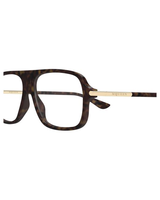 McQueen Black Am0555O 002 Optical Frames Acetate Transparent Pilot