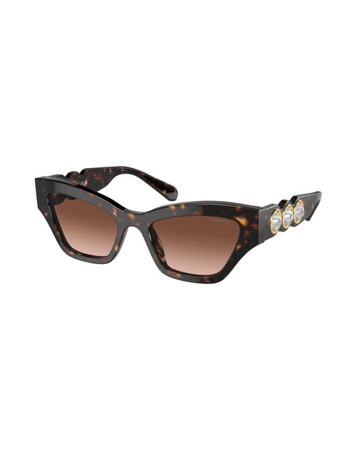 Swarovski Black Sk6021 10023B Sunglasses Acetate Geometric Normal Shaded