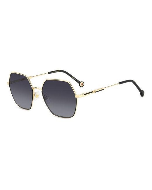 Carolina Herrera Black Her 0183/S Rhl/9O Sunglasses Metal Geometric Shaded