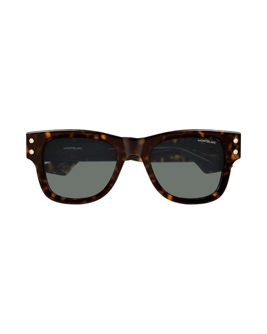Montblanc Black Mb0381S 002 Sunglasses Acetate Squared for men