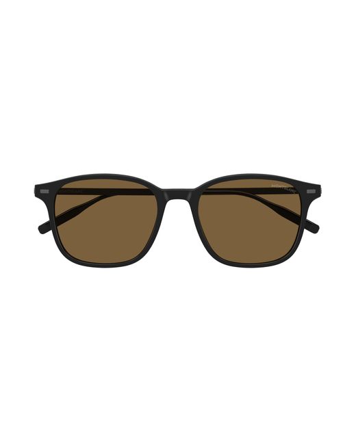 Montblanc Black Mb0445Sa 002 Sunglasses Injected Squared for men