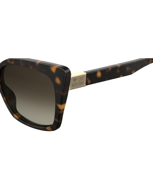 Moschino Black Mol000/S 086/Ha Sunglasses Acetate Squared Normal Shaded