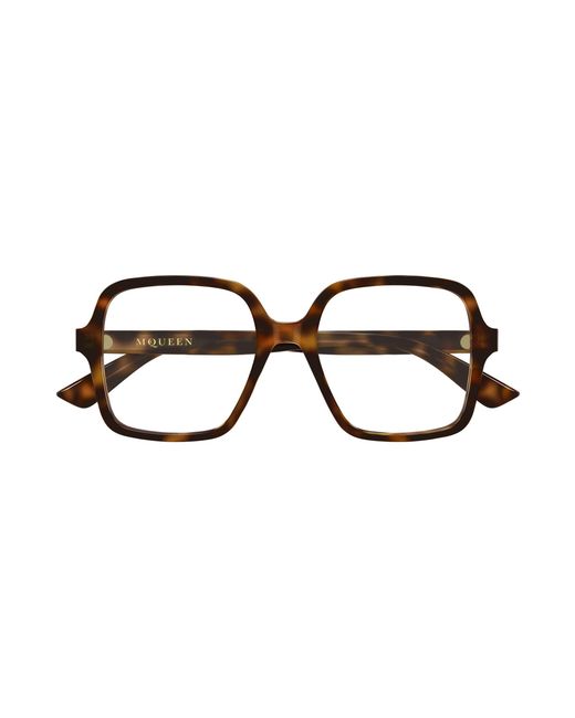 McQueen Black Am0538O 002 Optical Frames Acetate Transparent Squared
