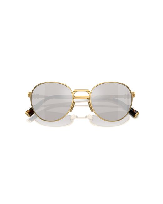 Miu Miu Black Mu 55Zs 5Ak07F Sunglasses Metal Round Mirrored Mirror