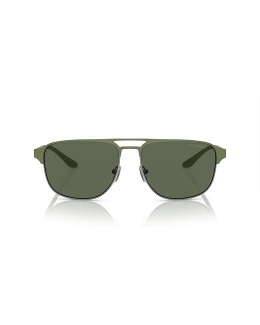 Emporio Armani Green Ea2144 336771 Sunglasses Metal Pilot Normal for men