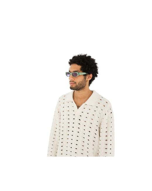 Retrosuperfuture Black 9Rm Razzo Metallic Mint Sunglasses Geometric Normal