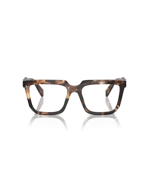 Prada Black Pr A19V 14P1O1 Optical Frames Acetate Transparent Squared Normal