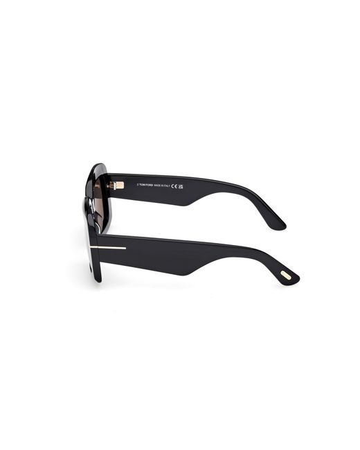 Tom Ford Black Ft1218 Venetia 01A Sunglasses Acetate Smoke Squared Normal