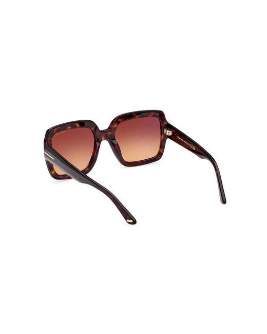 Tom Ford Black Ft1082 Kaya 52F Sunglasses Acetate Squared Normal Shaded