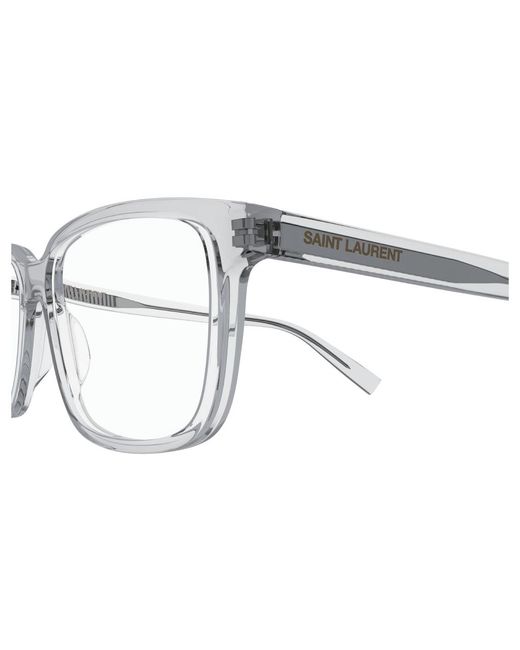 Saint Laurent Black Sl 458 007 Optical Frames Acetate Transparent Squared for men