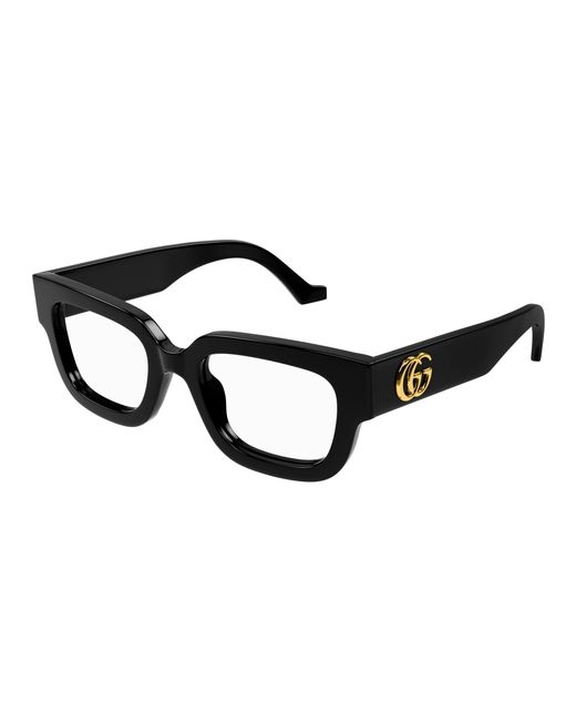 Gucci Black Gg1548O 001 Optical Frames Acetate Transparent Squared