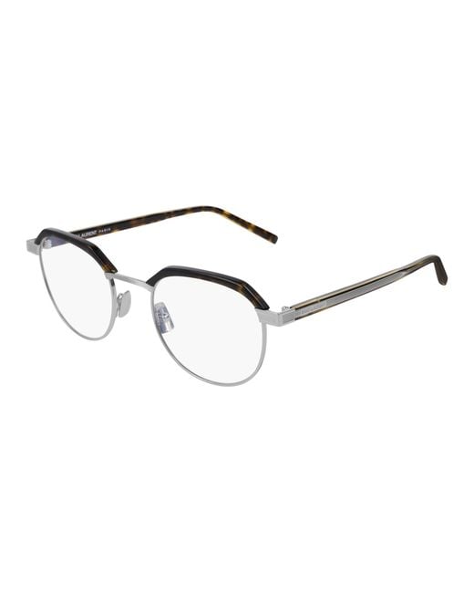 Saint Laurent Black Sl 124 005 Optical Frames Metal Transparent Round