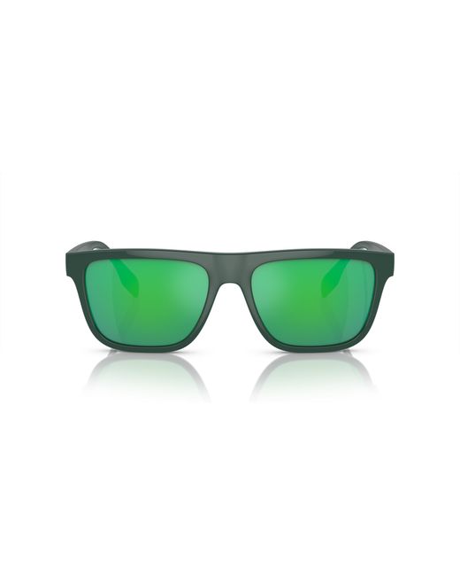 Burberry Green Be4402U 4038F2 Sunglasses Injected Squared Mirrored Mirror for men