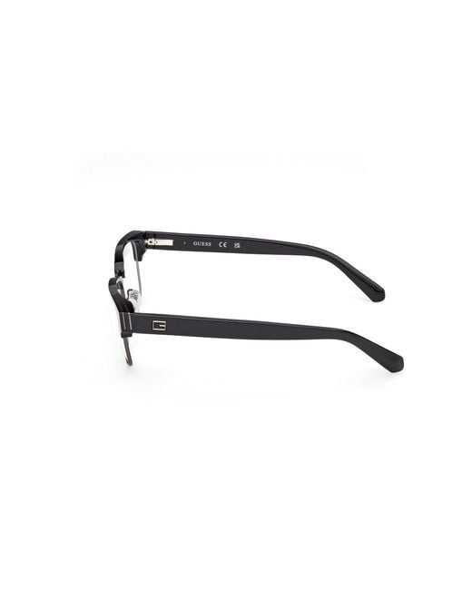 Guess Black Gu50330 001 Optical Frames Acetate Squared Normal for men