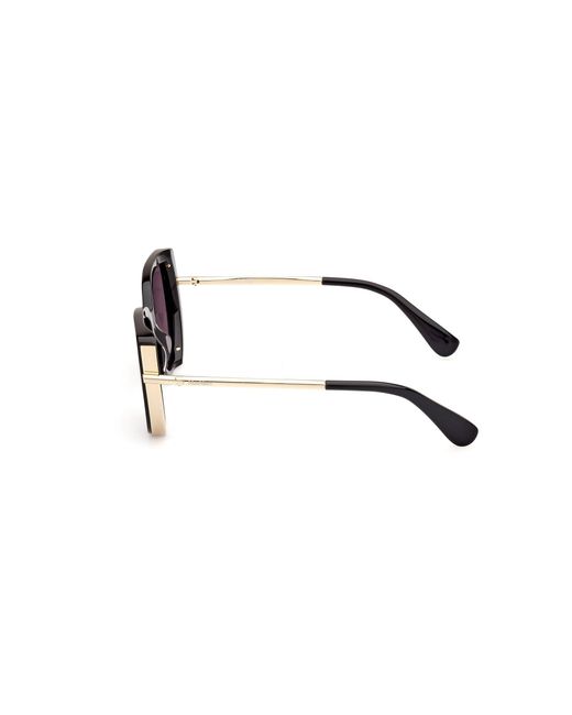 Max Mara Black Mm0095 Liz1 01A Sunglasses Acetate Smoke Cat Eye Normal