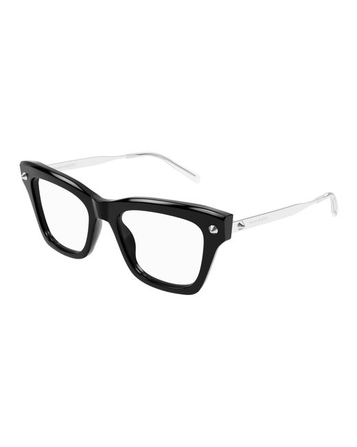McQueen Black Am0484O 001 Optical Frames Acetate Transparent Squared