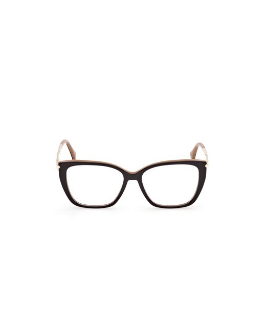 Max Mara Black Mm5007 050 Optical Frames Acetate Squared Normal