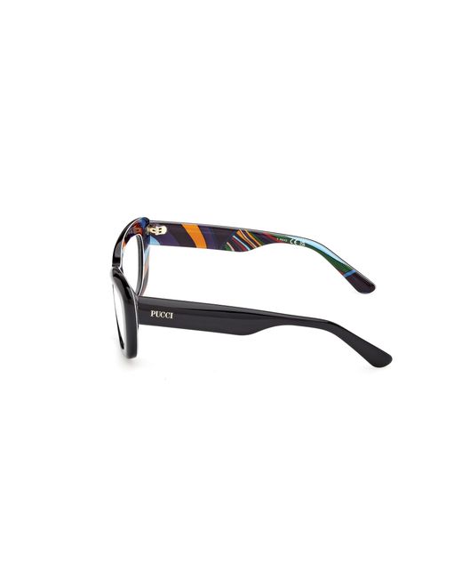 Emilio Pucci Black Ep5273 005 Optical Frames Acetate Round Normal