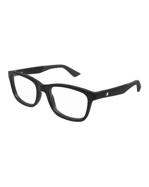 Montblanc Black Mb0401O 002 Optical Frames Injected Transparent Squared for men