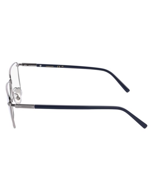 Ferragamo Black Sf2237 021 Optical Frames Metal Squared Normal for men