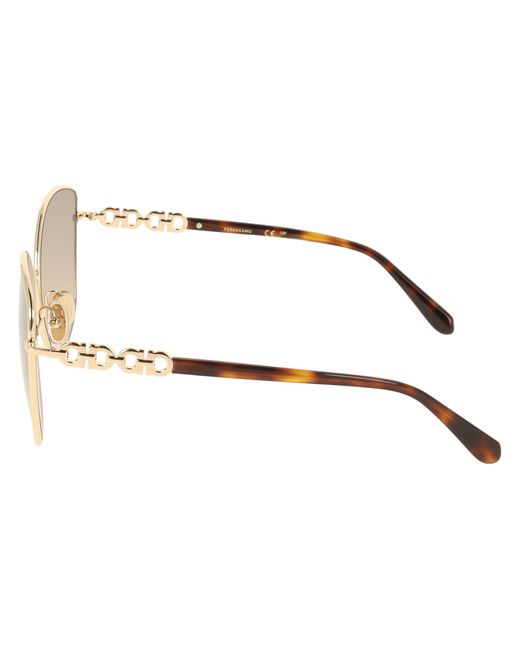 Ferragamo Black Sf339S 747 Sunglasses Metal Squared Normal