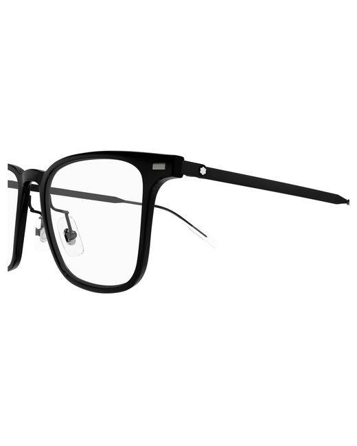 Montblanc Black Mb0395On 002 Optical Frames Injected Transparent Squared for men