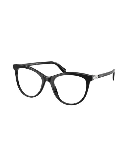 Swarovski Black Sk2064 1038 Optical Frames Acetate Transparent Round Normal