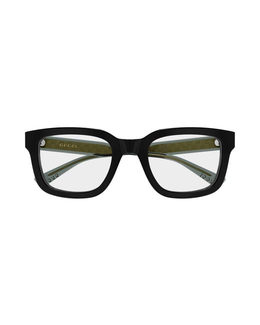 Gucci Black Gg2071Ol 001 Optical Frames Acetate Transparent Squared for men