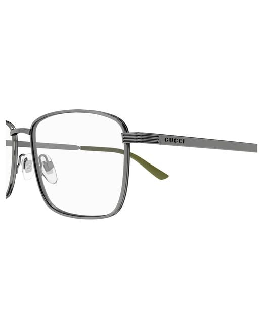 Gucci Black Gg1882O 003 Optical Frames Metal Transparent Squared for men