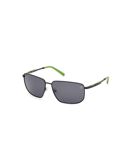 Timberland Black Tb00010 02D Sunglasses Metal Smoke Squared Polarized for men