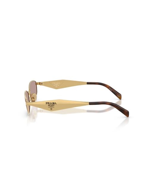 Prada Black Pr D51S 5Ak20I Sunglasses Metal Round Normal